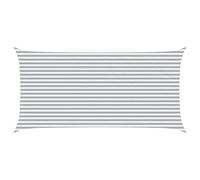 Tenda parasole grigio chiaro e bianco, 6 x 3 m, in poliestere Oxford, resistente ai raggi UV e impermeabile, con cuciture rinforzate e anelli a D in acciaio inox, corde di montaggio incluse per una
