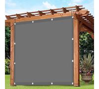 Tenda parasole impermeabile, 1,3 x 8 m, protezione UV, con occhielli e lacci, per balcone e patio, grigio chiaro, per esterni, impermeabile