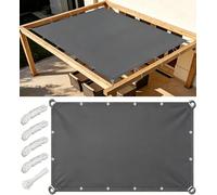 Tenda parasole impermeabile, 1,5 x 6 m, protezione dai raggi UV, per esterni, patio, giardino e terrazza, in tessuto resistente grigio scuro con corda, copertura in PES resistente alle intemperie