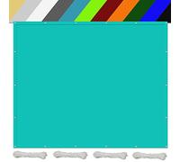 Tenda parasole impermeabile, 1,6 x 3,2 m, protezione dai raggi UV, per balcone, giardino, patio, paravento all'aperto, colore blu cielo, resistente all'acqua