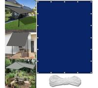 Tenda parasole impermeabile, 1,8 x 4,5 m, con occhielli, protezione UV, per piante da esterno, patio, giardino, colore blu scuro, per terrazze e terrazze