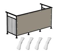 Tenda parasole impermeabile, 110 x 550 cm, 98% protezione UV, per balconi, occhielli e corda, in poliestere PES, senza fori, ideale per patio e campeggio, colore tortora