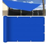 Tenda parasole impermeabile, 140 x 600 cm, protezione dai raggi UV, in poliestere PES, resistente al vento, con occhielli, per terrazza e giardino, colore: blu scuro