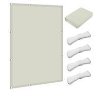 Tenda parasole impermeabile, 190 x 320 cm, resistente all'acqua e al vento, per esterni, balcone, campeggio, terrazza, pergola, colore crema