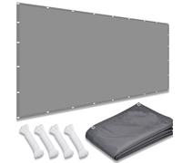 Tenda parasole impermeabile, 2,1 x 5 m, protezione UV al 98%, resistente agli strappi, con occhielli e corde, per giardino, patio, campeggio, colore grigio chiaro