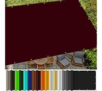 Tenda parasole impermeabile, 2,5 x 4,5 m, protezione UV 98%, per esterni, patio, pergola, giardino, baldacchino, con kit di fissaggio, personalizzabile, colore vino rosso