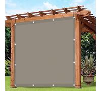 Tenda parasole impermeabile, 2,6 x 3,5 m, con corde, rettangolare, per patio e balcone, resistente ai raggi UV, antivento, colore tortora