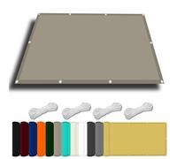 Tenda parasole impermeabile, 2,6 x 7,5 m, protezione UV al 98%, rettangolare, con corda e kit di fissaggio, per piscina, patio, serra, colore: cachi, misura grande