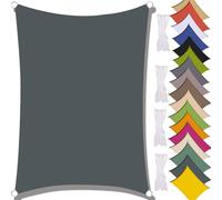 Tenda parasole impermeabile 2 x 2,5 m, resistente ai raggi UV, blocca il 95% dell'ombra, per piscina, giardino, patio, parco, campeggio, colore grigio scuro per protezione esterna