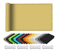 Tenda parasole impermeabile, 200 x 400 cm, rettangolare, protezione UV 98%, ricambio per giardino e balcone, occhielli e corde incluse, colore: giallo sabbia