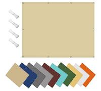 Tenda parasole impermeabile, 3,5 x 4,5 m, rettangolare, protezione dai raggi UV, con occhielli, per balcone, patio, giardino, color crema, resistente al vento, soluzione ombreggiante per esterni