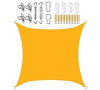 Tenda parasole impermeabile 3 x 3 m, con kit di fissaggio, protezione del 95% per esterni, patio, giardino, terrazza, balcone, piscina, parasole per la massima protezione solare