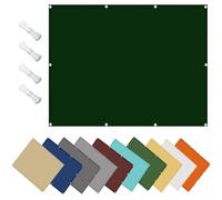 Tenda parasole impermeabile, 3 x 6 m, rettangolare, protezione dai raggi UV, per balcone, patio, giardino, verde scuro, resistente al vento, con occhielli, soluzione ombreggiante per esterni