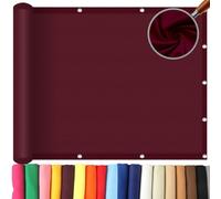 Tenda parasole impermeabile, 300 x 600 cm, rettangolare, colore bordeaux, per patio, balcone, giardino, protezione dai raggi UV e resistente alle intemperie