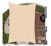 Tenda parasole impermeabile, 4 x 7 m, protezione UV al 98%, per patio, giardino e terrazza, traspirante, con bordi curvi per la massima sicurezza solare