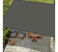 Tenda parasole impermeabile, 5,5 x 6,5 m, protezione UV al 98%, copertura rettangolare per recinzione, resistente, con 4 corde, colore grigio scuro, perfetta per l'ombra del cortile
