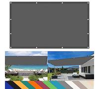 Tenda parasole impermeabile, 5,5 x 7 m, resistente alle intemperie, per patio e feste all'aperto, resistente al vento, colore grigio scuro, con corde di montaggio