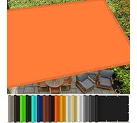 Tenda parasole impermeabile, 8 x 9 m, resistente ai raggi UV, per esterni, con corde incluse, soluzione anti-pioggia, ideale per giardini, terrazze e piscine, arancione brillante