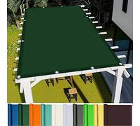 Tenda parasole impermeabile anti-UV, 2 x 8 m, ad angolo retto, con corda inclusa, per esterni, patio, giardino, prato, feste, colore: verde scuro