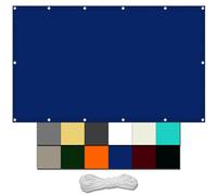 Tenda parasole impermeabile da giardino, 1,5 x 8 m, resistente ai raggi UV, resistente alle intemperie, blu navy, ideale per terrazze, posti auto coperti e piscine, include corda e occhielli inclusi