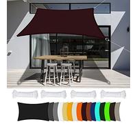 Tenda parasole impermeabile da giardino, 5 x 7 m, colore vino rosso, include corda inclusa, perfetta per esterni, patio, cortile, feste, campeggio e giardino