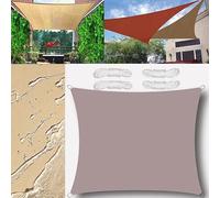 Tenda parasole impermeabile per esterni, 3 x 4,5 m, rettangolare, protezione dai raggi UV, per giardino e patio, include corda color cachi, copertura durevole per il relax in giardino