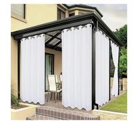Tenda parasole impermeabile per esterni, con occhielli per la privacy, perfetta per veranda, pergola, patio e cabana, design moderno, senza fori, per terrazza e giardino (bianco)