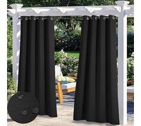 Tenda parasole impermeabile per esterni per patio e balcone, con occhielli, tenda nera per privacy e resistente alle intemperie, per padiglione, terrazza, casa sulla spiaggia, 1 pezzo, 264 x 259 cm