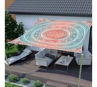 Tenda parasole impermeabile, per esterni, stile bohémien, rettangolare, con tessuto ad asciugatura rapida, per campeggio, picnic, prato, patio, giardino, cortile, spiaggia, riparo (#3, 200 x 240 cm)