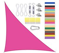 Tenda parasole impermeabile, protezione UV al 95%, resistente, con corde di fissaggio, ideale per giardino e balcone, colore rosso rosa, 9,6 x 9,6 x 1,2 m, protezione solare