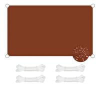 Tenda parasole impermeabile resistente ai raggi UV, 2 x 5,5 m, rettangolare, con DRings, per giardino e pergola, colore rosso ruggine