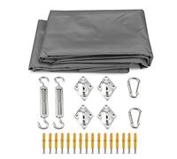 Tenda parasole impermeabile - Tenda rettangolare Oxford di alta qualità con kit di accessori per baldacchino esterno, giardino, posto auto coperto, campeggio, colore grigio, disponibile nelle misure 2