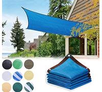 Tenda parasole in HDPE, 2 x 7 m, protezione UV blu con occhielli effetto ombra al 95%, perfetta per balconi, giardini, recinzioni, recinzioni, teloni, protezione dal vento