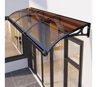 Tenda parasole in policarbonato per esterni, resistente ai raggi UV, per pioggia e neve, staffa in alluminio, 60 x 150 cm, protezione dalle intemperie durevole