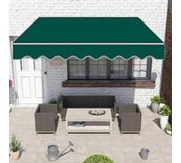 Tenda parasole in tessuto impermeabile per esterni, verde, per terrazza, balcone, giardino, dimensioni: 3 x 2 m, 4 x 5 x 4 m, 6 x materiale di ricambio per tenda da sole, protezione UV (5 x 4,5 m)