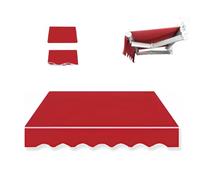 Tenda parasole in tessuto impermeabile, retrattile, per patio, tettoia di ricambio per esterni, tela resistente, in poliestere, vari (rosso 2 m)