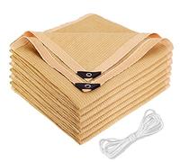 Tenda parasole in tessuto, recinzione privacy in HDPE rinforzato occhielli in rete copertura leggera robusta e durevole pergola, terrazza e patio sul retro (colore: beige, dimensioni: 15,2 x 38,1 cm)