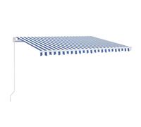 Tenda parasole manuale retrattile con luce a LED, pensilina per esterni, per terrazze e giardini, perfetta per balconi, 400 x 300 cm, giallo e bianco
