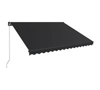 Tenda parasole manuale retrattile con luce a LED, pensilina per esterni, per terrazze e giardini, perfetta per balconi, 400 x 300 cm, giallo e bianco