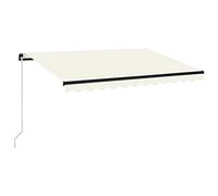 Tenda parasole manuale retrattile con luce a LED, pensilina per esterni, per terrazze e giardini, perfetta per balconi, 400 x 300 cm, giallo e bianco