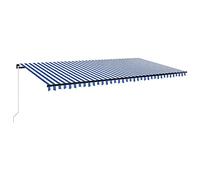 Tenda parasole manuale retrattile con luce a LED, pensilina per esterni, per terrazze e giardini, perfetta per balconi, 400 x 300 cm, giallo e bianco