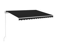 Tenda parasole manuale retrattile con luce a LED, pensilina per esterni, per terrazze e giardini, perfetta per balconi, 400 x 300 cm, giallo e bianco