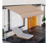 Tenda parasole manuale retrattile regolabile per esterni, con manovella, resistente ai raggi UV e all'acqua, design senza vite, per patio, terrazza, balcone, perfetto per cortile e relax all'aperto