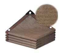 Tenda parasole marrone 12 x 12 m, 80% resistente ai raggi UV, per giardino, serra, cortile, con occhielli, per la protezione di piante e patio