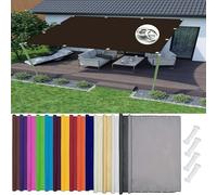 Tenda parasole multifunzione, 1,4 x 2,6 m, per balcone e patio, resistente alle intemperie, con corda marrone