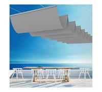 Tenda parasole ondulata retrattile, impermeabile, per terrazza, veranda, giardino (1,1 x 5 m), vela ombreggiante per esterni per spazi esterni migliorati