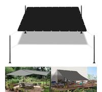 Tenda parasole per balcone, 2,5 x 5 m, protezione UV, tessuto in poliestere multicolore con occhielli, ideale per patio, giardino, feste, eventi, colore: nero