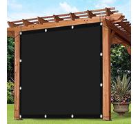 Tenda parasole per esterni, 1,3 x 7 m, 98% protezione UV, antivento, con occhielli e corde, per giardino, campeggio e patio, colore nero