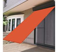 Tenda parasole per esterni, 1,4 x 2,8 m, rettangolare, 98% protezione UV, resistente al vento, per balcone, 100% tessuto resistente agli strappi, con corde, colore arancione