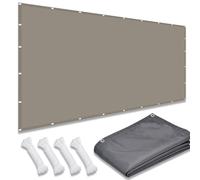 Tenda parasole per esterni, 1,5 x 8 m, protezione UV 98%, impermeabile, con kit di fissaggio, perfetta per giardino, balcone, patio, colore tortora